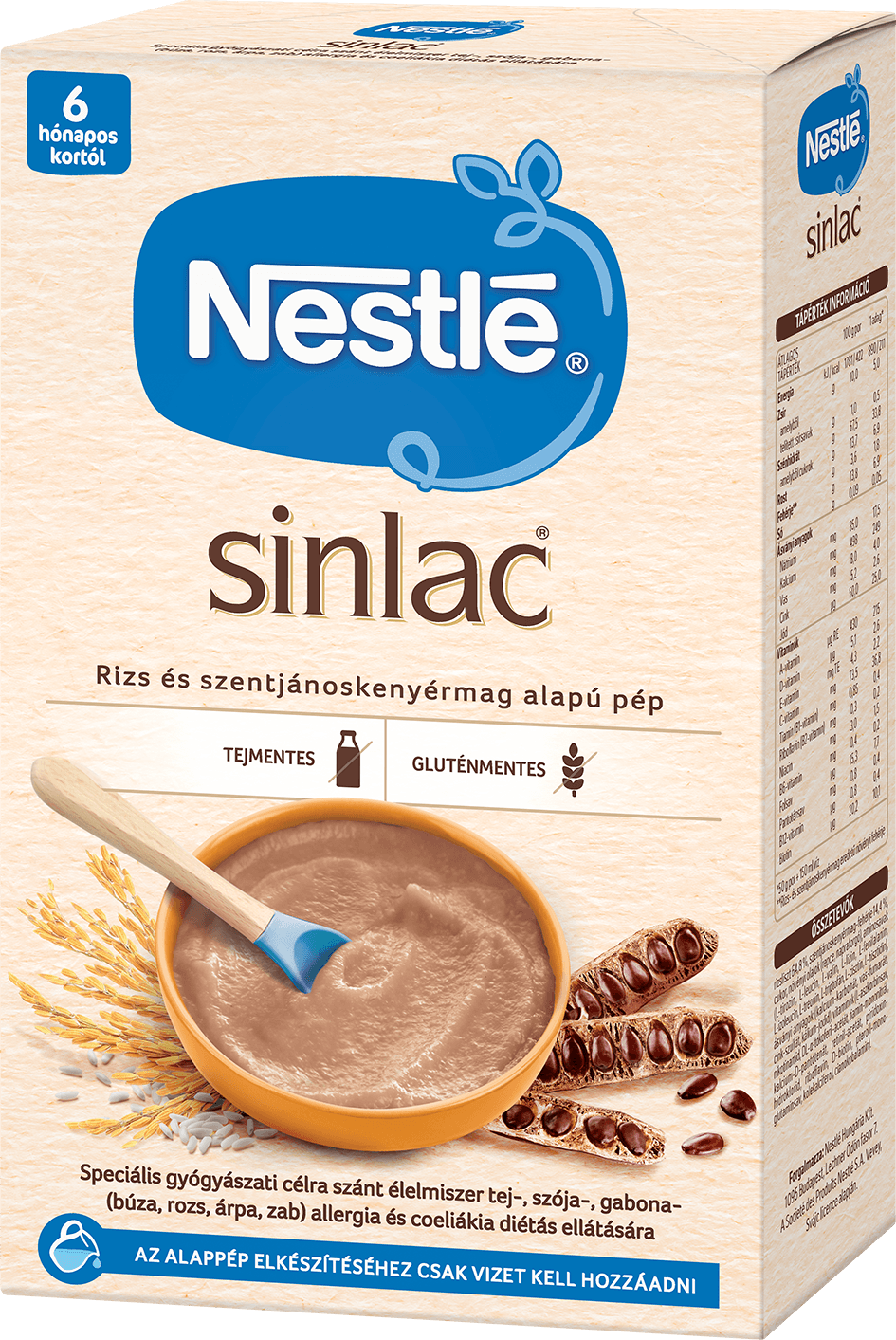 Nestlé Sinlac cereal box graphic.