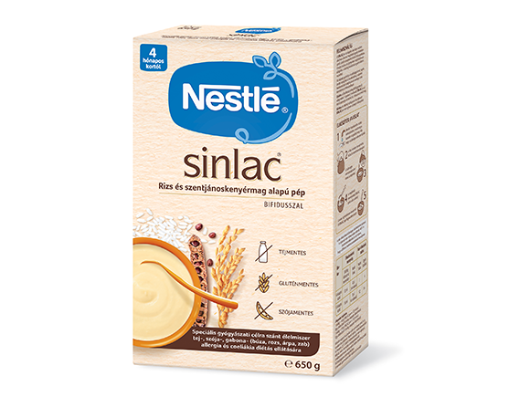 SINLAC rizs és szentjánoskenyérmag alapú pép Bifidusszal SINLAC rizs és szentjánoskenyérmag alapú pép Bifidusszal