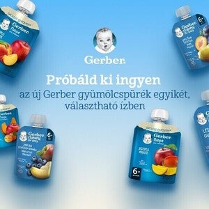 Próbáld ki az új Gerber gyümölcspürék egyikét!