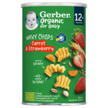 Gerber sárgarépás-epres bio gabonasnack