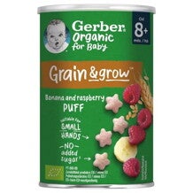 Gerber bio banános és málnás gabonasnack