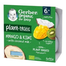 Gerber bio kókusztej alapú mangó-kiwi ízű babadesszert