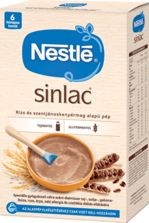 Nestlé Sinlac baby cereal box with spoon and bowl design.