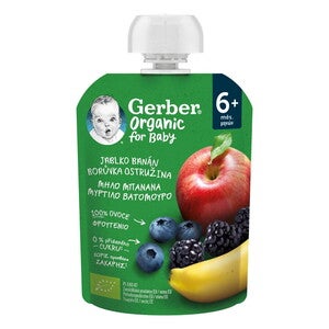 Gerber alma-banán-áfonya-szeder bio gyümölcspüré