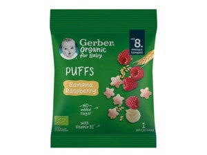 Gerber bio banános és málnás gabonasnack Gerber bio banános és málnás gabonasnack