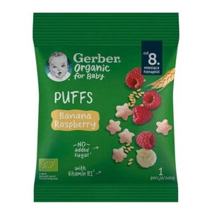 Gerber bio banános és málnás gabonasnack