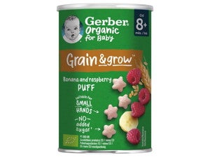 Gerber bio banános és málnás gabonasnack Gerber bio banános és málnás gabonasnack