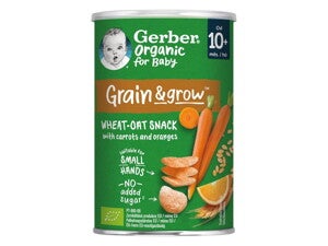 Gerber bio sárgarépás és narancsos búza- és zabsnack Gerber bio sárgarépás és narancsos búza- és zabsnack