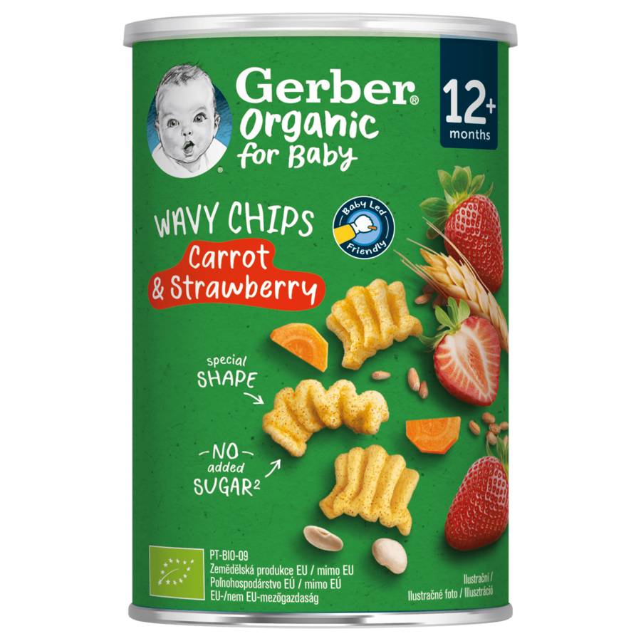 Gerber sárgarépás-epres bio gabonasnack