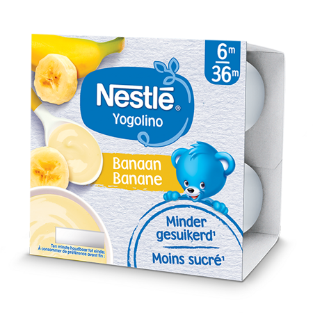 A NESTLÉ Yogolino tejalapú banános bébidesszert kiváló választás tízóraira, uzsonnára. Fogyasztása hozzájárul az ajánlott napi tej és tejtermék beviteléhez.