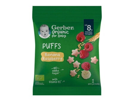 Gerber bio banános és málnás gabonasnack Gerber bio banános és málnás gabonasnack