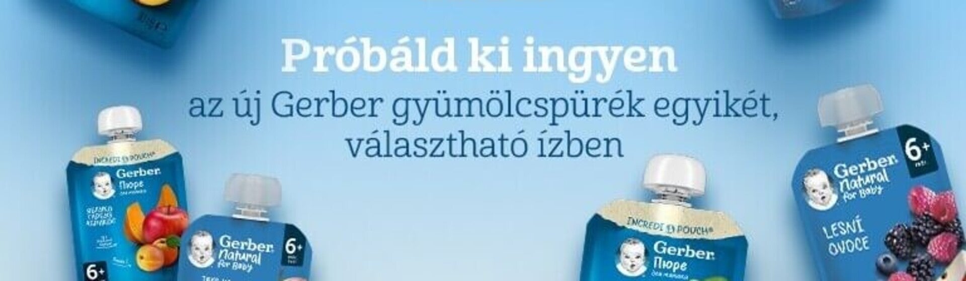 Próbáld ki az új Gerber gyümölcspürék egyikét!
