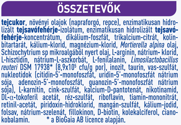 BEBA EXPERTpro START összetevők BEBA EXPERTpro START összetevők