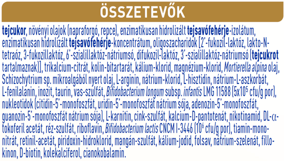 BEBA SUPREMEPRO 1 összetevők BEBA SUPREMEPRO 1 összetevők