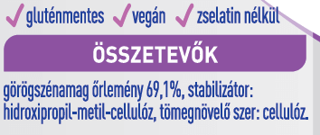 Gluténmentes, vegán, zselatinmentes termék. Összetevők: görögszénamag őrlemény 69,1%, stabilizátor: hidroxi-propil-metil-cellulóz, tömegnövelő szer: cellulóz.