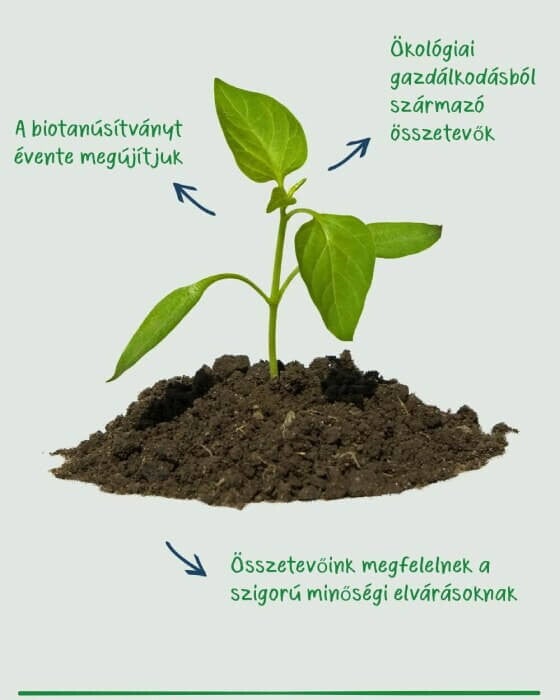 A biotanúsítványt évente megújítjuk A biotanúsítványt évente megújítjuk